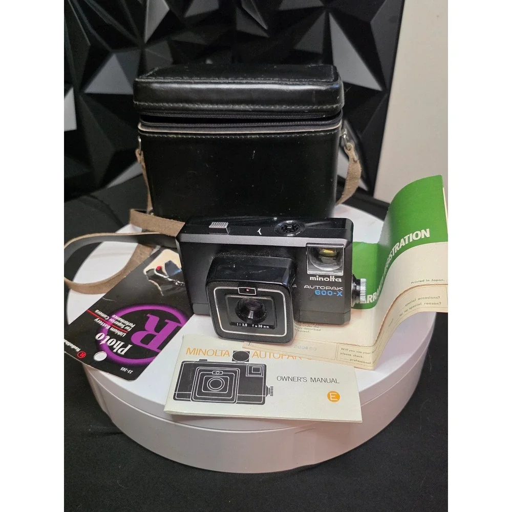 Minolta Autopak 600-X 126 Film Camera Rokkor 38mm 2.8 Lens Case Manual 200480